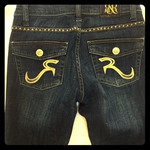 Rock & Republic Gold Embellished Jeans